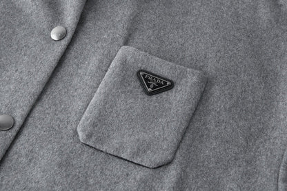 251230 New high-quality solid-color cashmere shirt jacket
