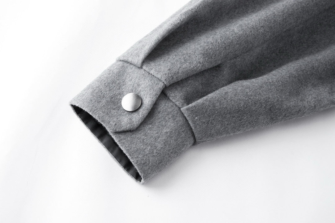 251230 New high-quality solid-color cashmere shirt jacket