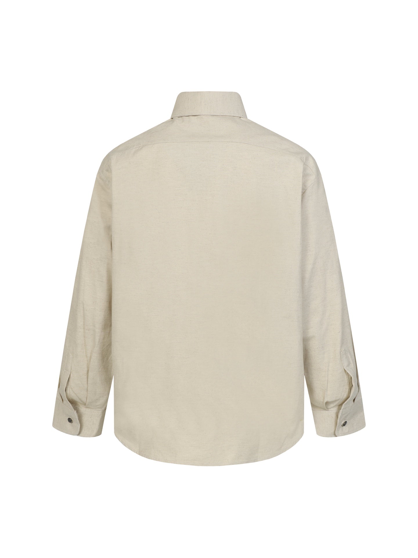 251230 New high-quality solid-color single-row linen long-sleeved shirt jacket