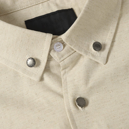 251230 New high-quality solid-color single-row linen long-sleeved shirt jacket