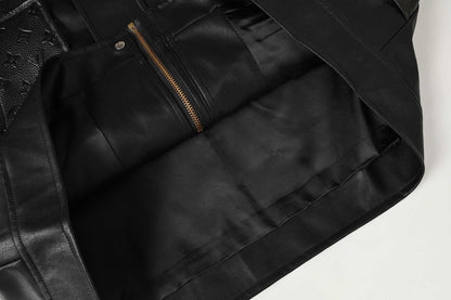 251230 New high-quality dark-patterned all-leather baseball jacket