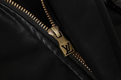 251230 New high-quality dark-patterned all-leather baseball jacket