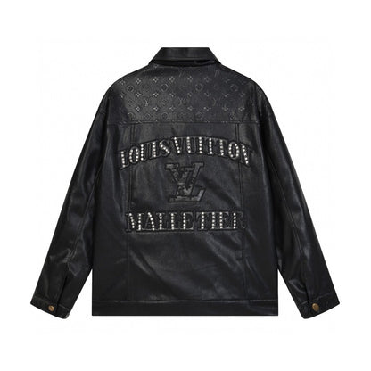 251230 New high-quality dark-patterned all-leather baseball jacket