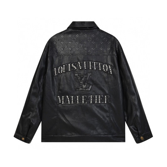 251230 New high-quality dark-patterned all-leather baseball jacket