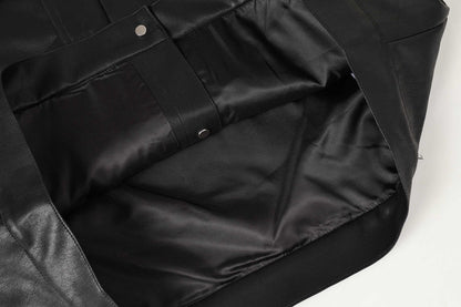 251230 New high-quality dark-patterned all-leather baseball jacket