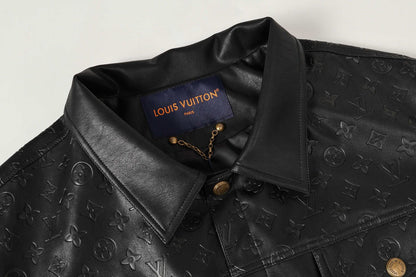 251230 New high-quality dark-patterned all-leather baseball jacket