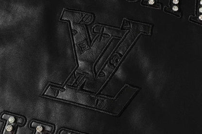 251230 New high-quality dark-patterned all-leather baseball jacket