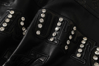 251230 New high-quality dark-patterned all-leather baseball jacket