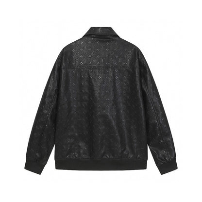 251230 new high-quality dark-patterned full-leather baseball jacket