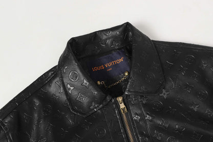 251230 new high-quality dark-patterned full-leather baseball jacket