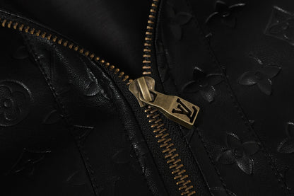 251230 new high-quality dark-patterned full-leather baseball jacket