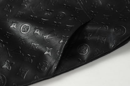 251230 new high-quality dark-patterned full-leather baseball jacket
