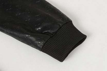 251230 new high-quality dark-patterned full-leather baseball jacket