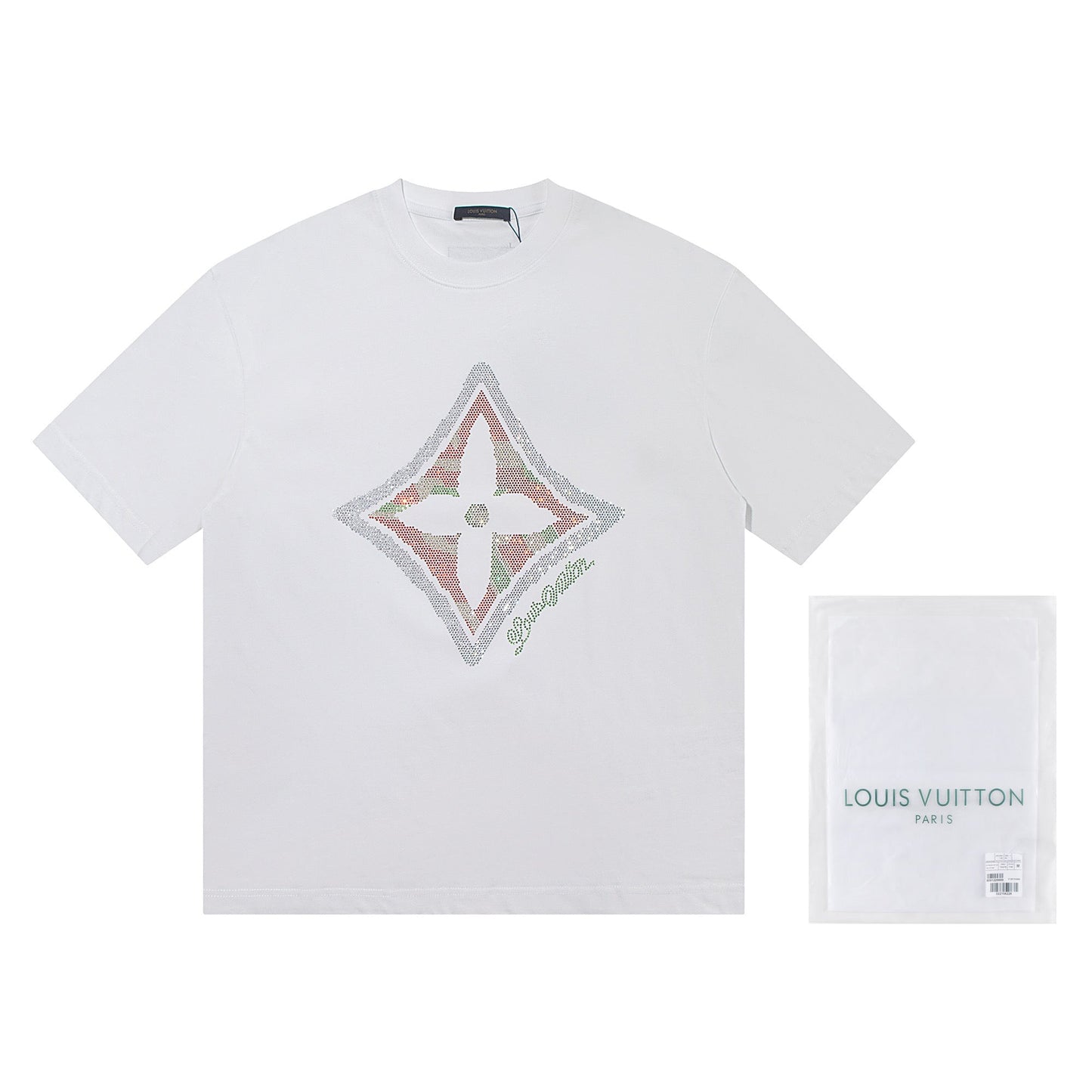 251230 New high-quality beaded embroidery multi-layer design T-shirt
