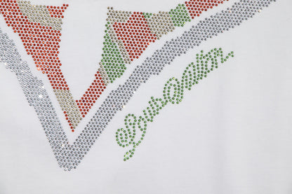 251230 New high-quality beaded embroidery multi-layer design T-shirt