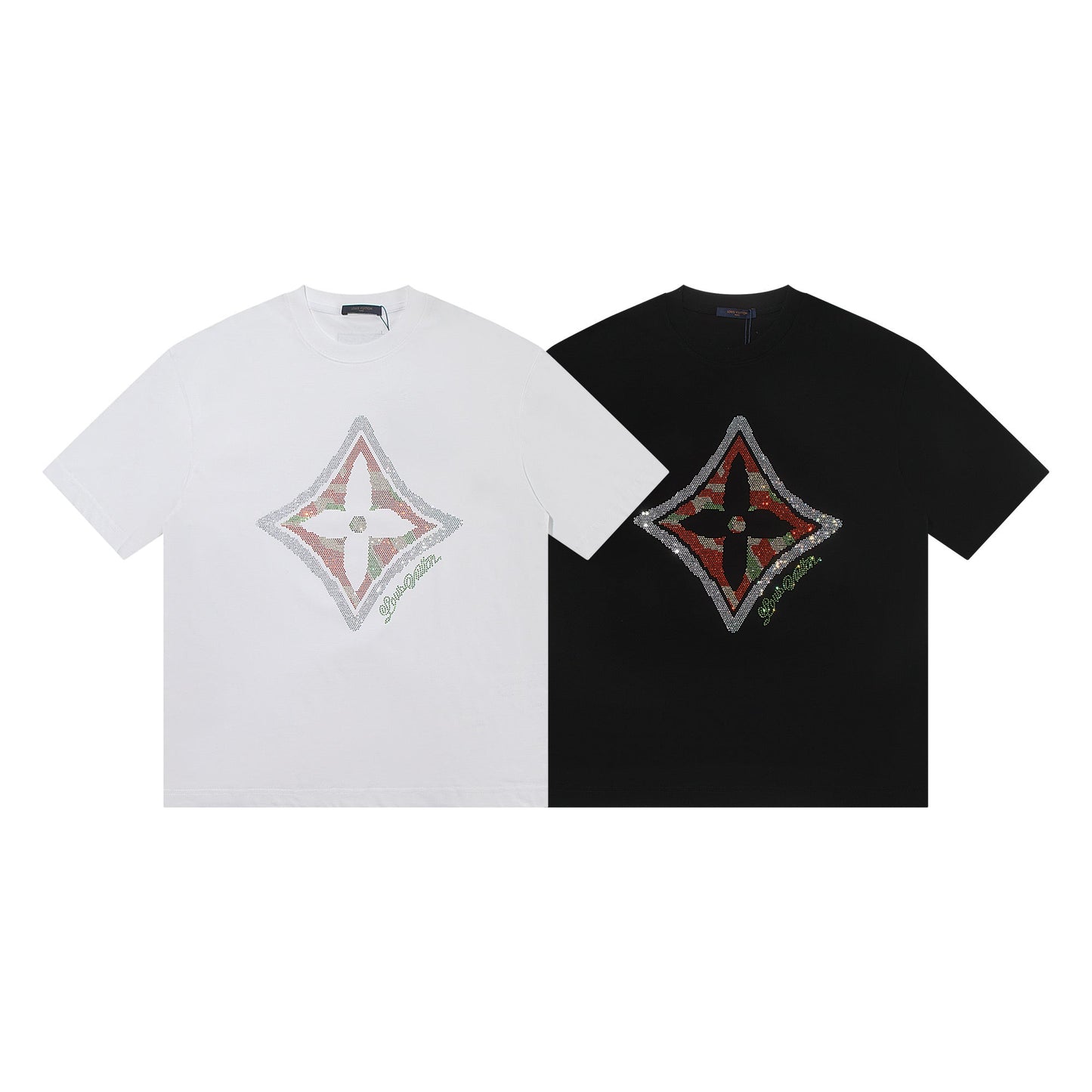 251230 New high-quality beaded embroidery multi-layer design T-shirt