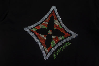 251230 New high-quality beaded embroidery multi-layer design T-shirt