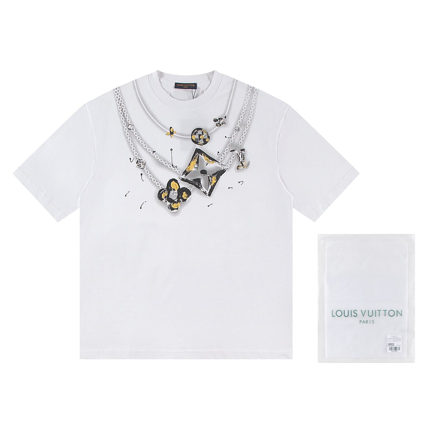 251230 New high-quality, simple necklace design printed T-shirt