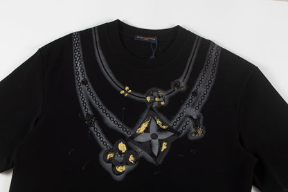 251230 New high-quality, simple necklace design printed T-shirt
