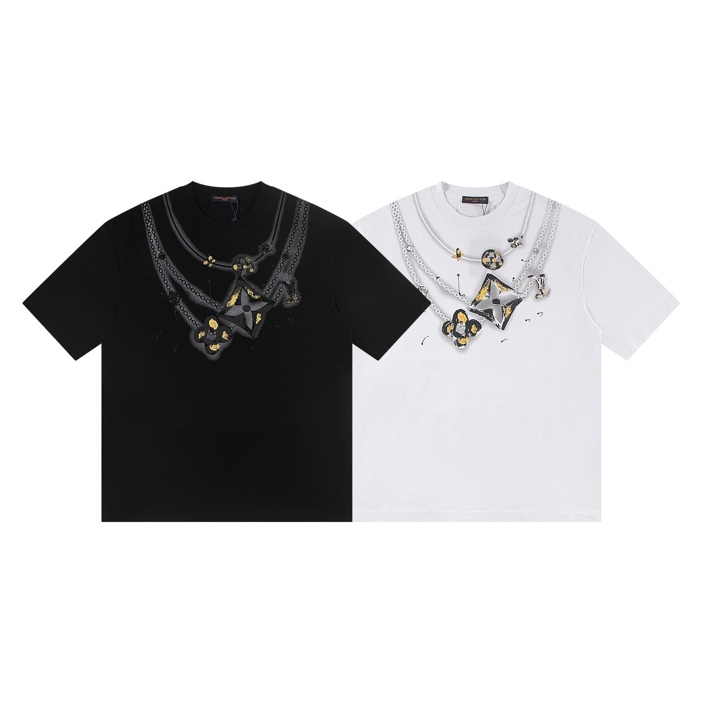 251230 New high-quality, simple necklace design printed T-shirt