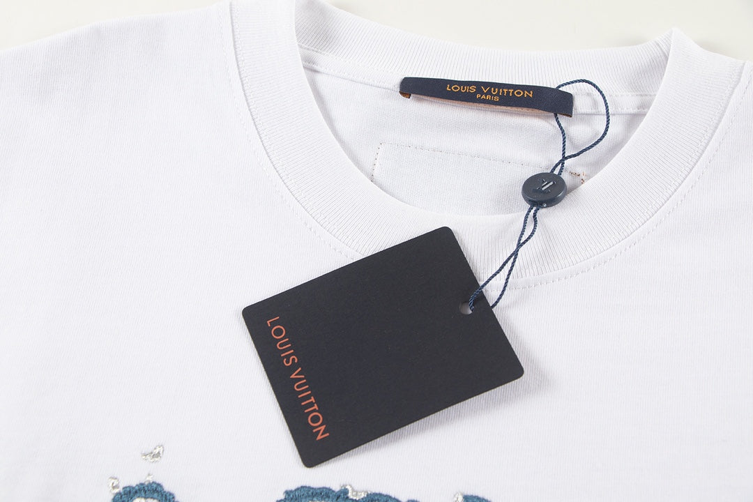 251230 New high-quality, simple and patchwork printed T-shirt