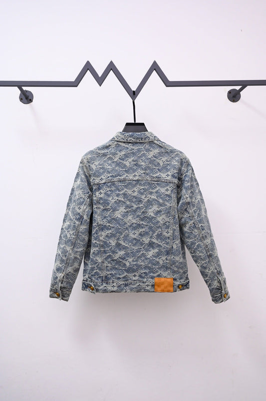 251230 New high-quality heavy-duty jacquard truck denim jacket