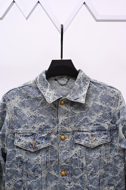 251230 New high-quality heavy-duty jacquard truck denim jacket