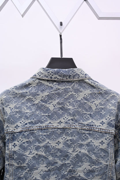 251230 New high-quality heavy-duty jacquard truck denim jacket