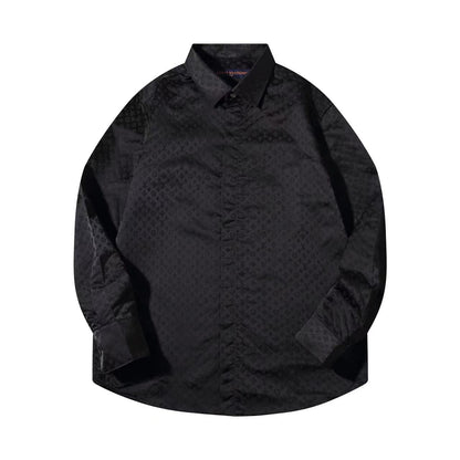 251230 New high-quality dark-patterned jacquard long-sleeved shirt
