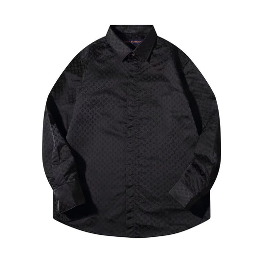 251230 New high-quality dark-patterned jacquard long-sleeved shirt