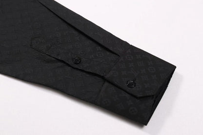 251230 New high-quality dark-patterned jacquard long-sleeved shirt