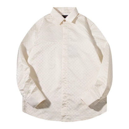 251230 New high-quality dark-patterned jacquard long-sleeved shirt