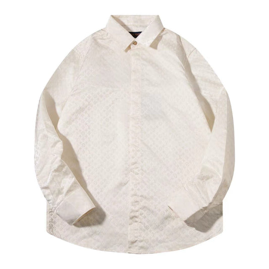 251230 New high-quality dark-patterned jacquard long-sleeved shirt