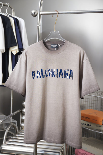 251230 New high-quality washed process letter-patterned T-shirt