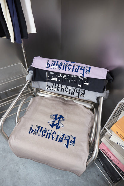 251230 New high-quality washed process letter-patterned T-shirt