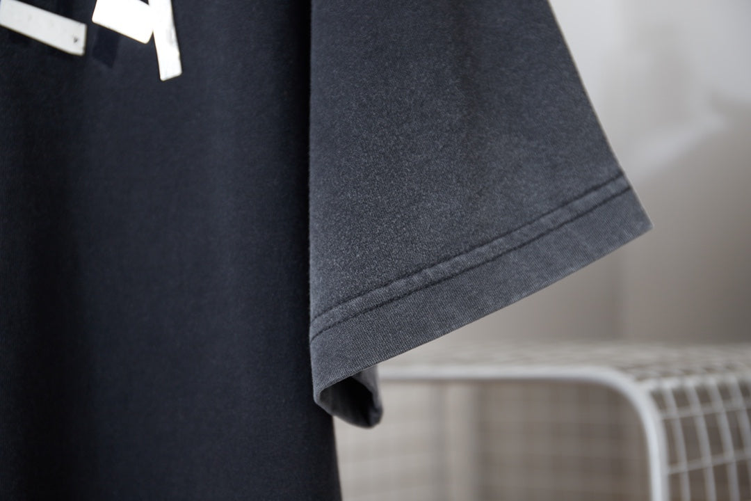 251230 New high-quality washed process letter-patterned T-shirt
