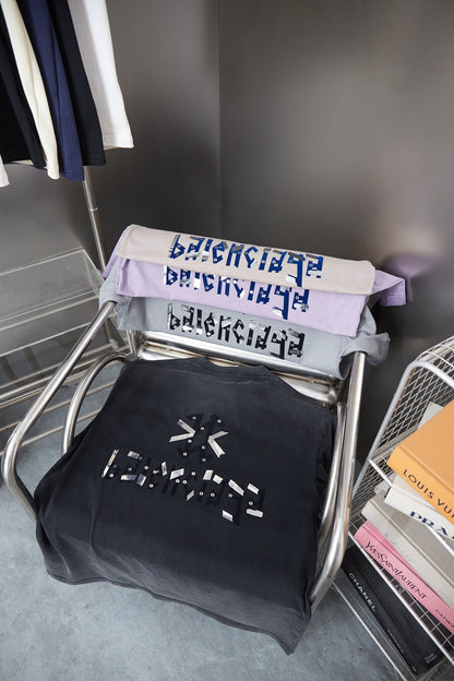 251230 New high-quality washed process letter-patterned T-shirt