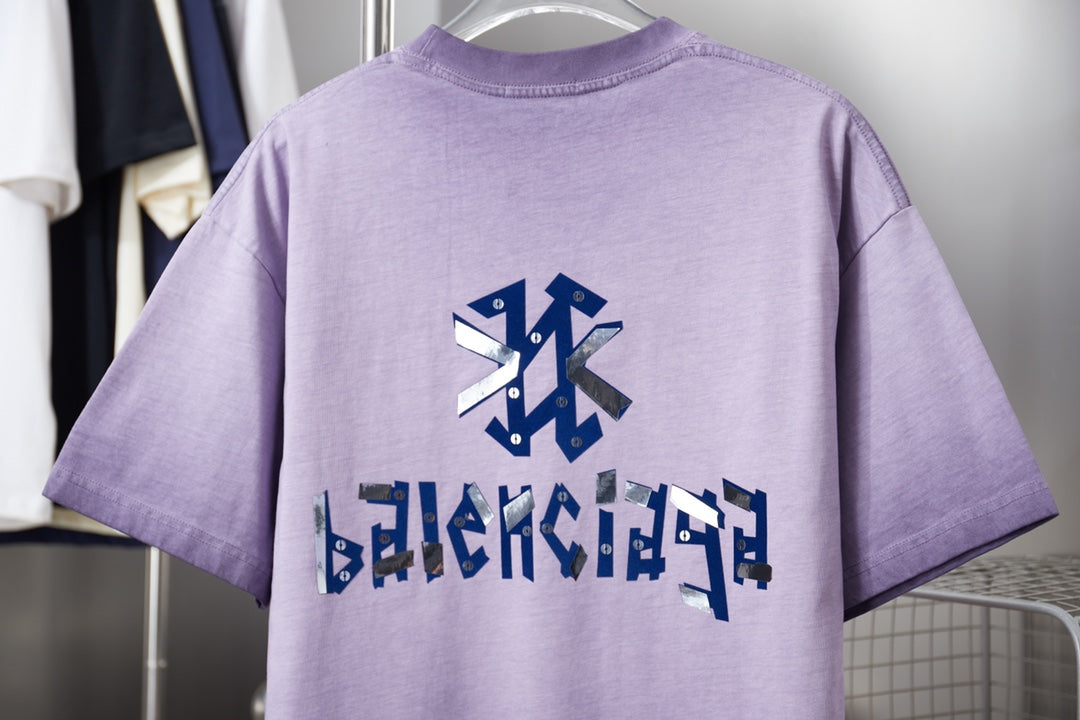 251230 New high-quality washed process letter-patterned T-shirt