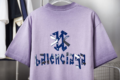 251230 New high-quality washed process letter-patterned T-shirt