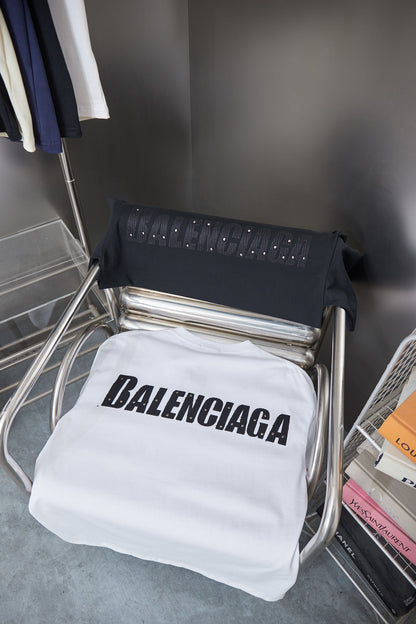 251230 New high-quality towel-applied-fabric hot diamond T-shirt