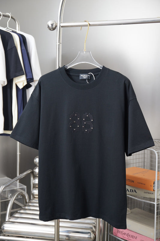251230 New high-quality towel-applied-fabric hot diamond T-shirt