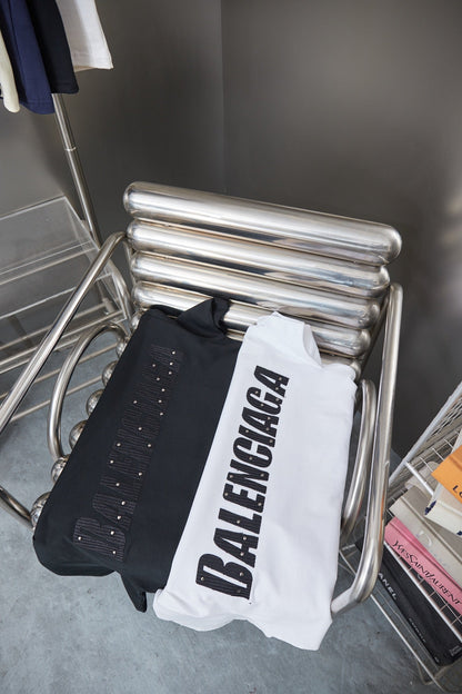251230 New high-quality towel-applied-fabric hot diamond T-shirt