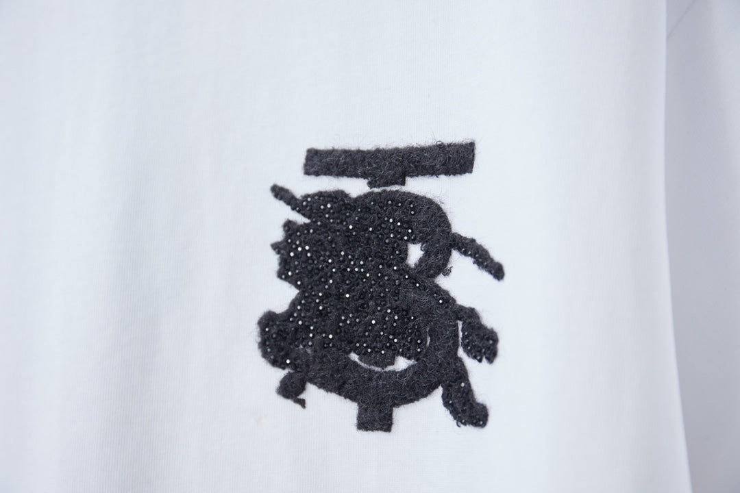 251230 New high-quality embossed diamond letter-shaped T-shirt