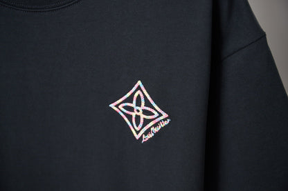 260106 New high-quality embroidered colored hollow embroidery T-shirt