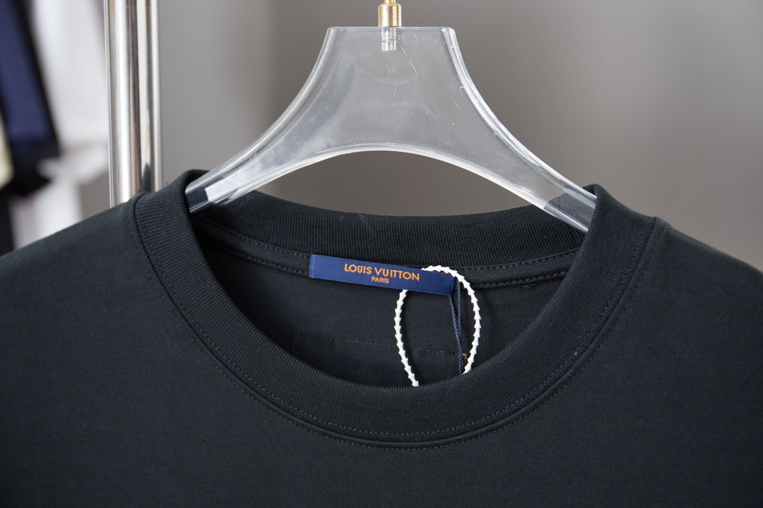 260106 New high-quality embroidered colored hollow embroidery T-shirt
