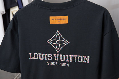 260106 New high-quality embroidered colored hollow embroidery T-shirt