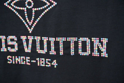 260106 New high-quality embroidered colored hollow embroidery T-shirt