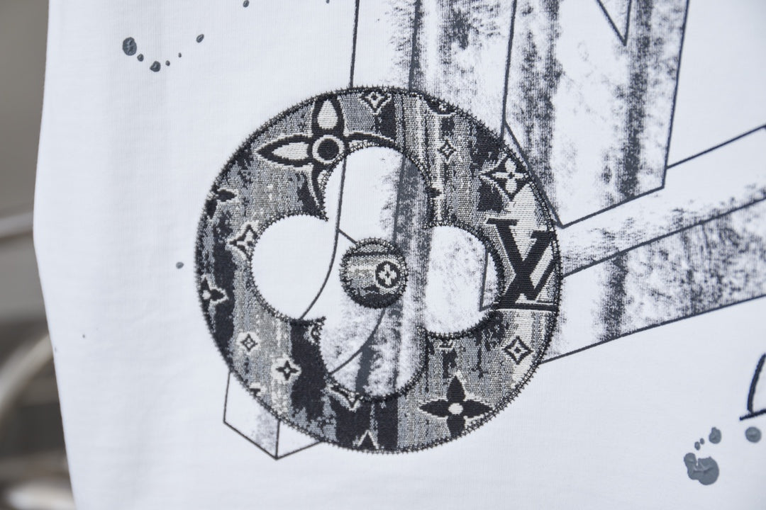 260106 New high-quality patchwork letter graffiti T-shirt