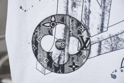 260106 New high-quality patchwork letter graffiti T-shirt