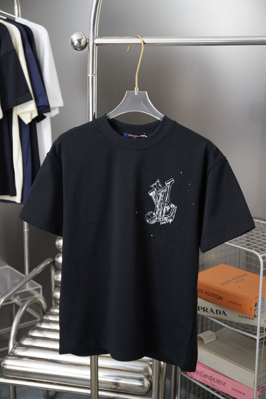 260106 New high-quality patchwork letter graffiti T-shirt